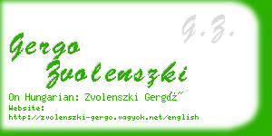 gergo zvolenszki business card